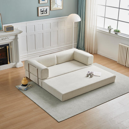 Canapé-lit 3 places moderne et multifonctionnel en velours côtelé, avec configurations polyvalentes et design ergonomique