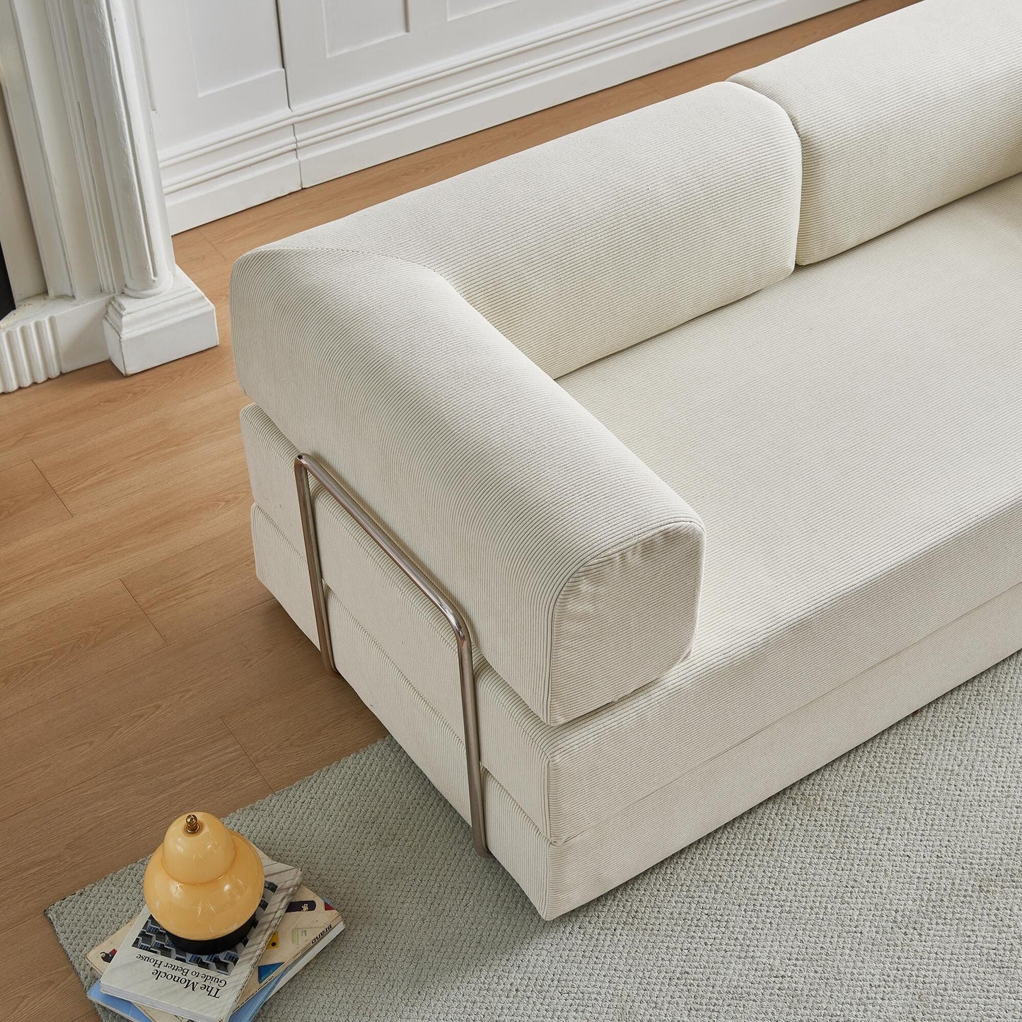 Canapé-lit 3 places moderne et multifonctionnel en velours côtelé, avec configurations polyvalentes et design ergonomique