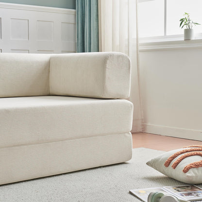 Canapé-lit 3 places moderne et multifonctionnel en velours côtelé, avec configurations polyvalentes et design ergonomique