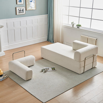 Canapé-lit 3 places moderne et multifonctionnel en velours côtelé, avec configurations polyvalentes et design ergonomique