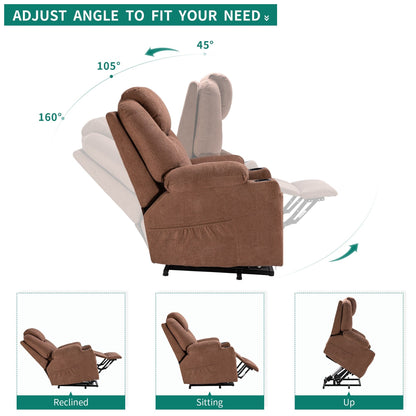 Fauteuil inclinable moderne blanc cassé en similicuir/tissu massant