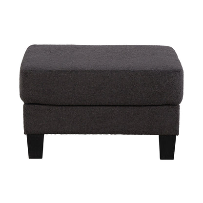 Pouf moderne en tissu noir avec fonction de rangement