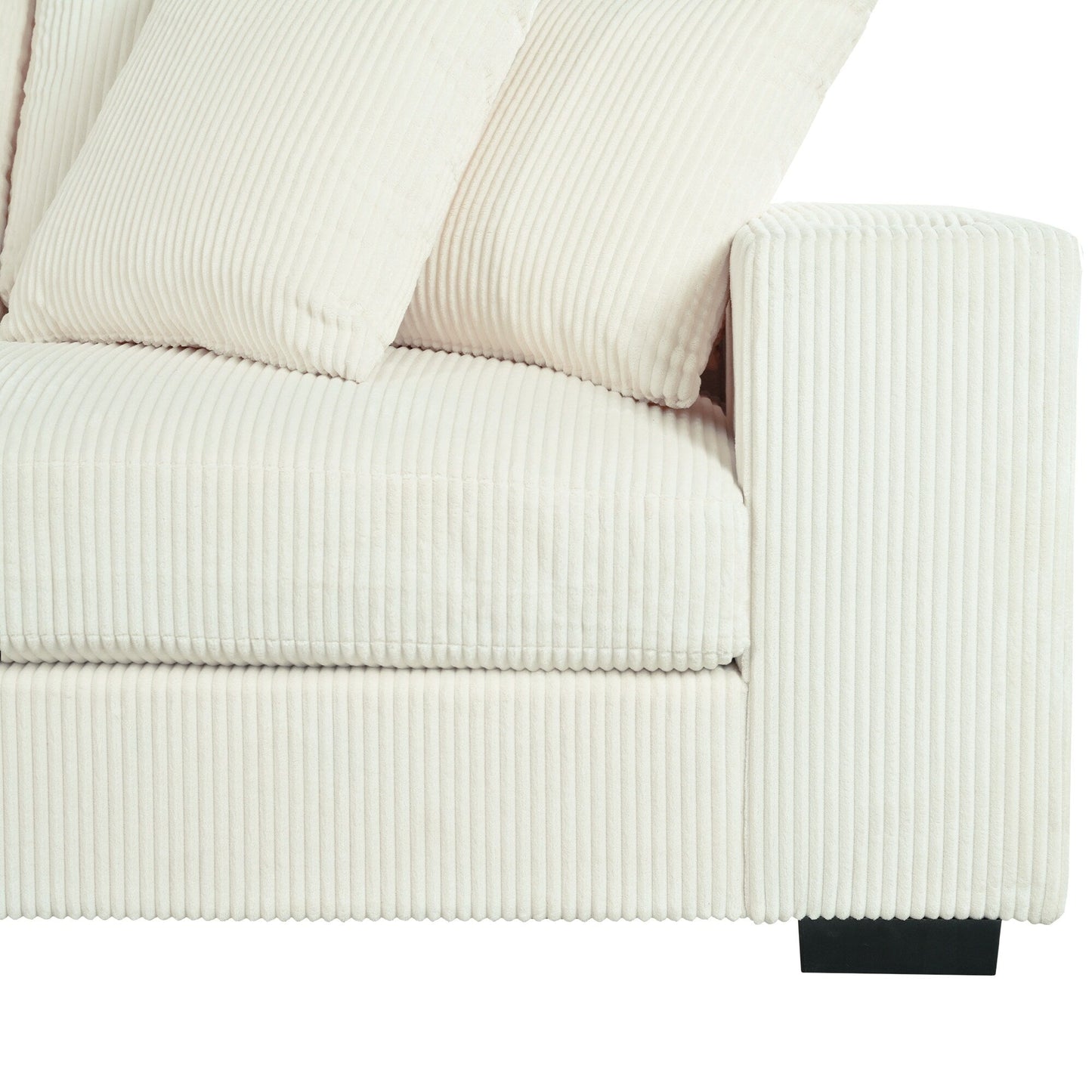 Canapé 3 places moderne et surdimensionné avec porte-gobelets et ports de chargement USB, coussins épais pour le salon