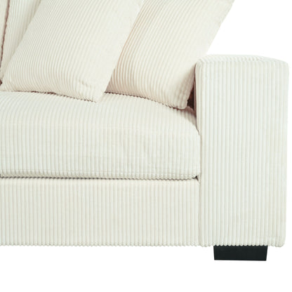 Canapé 3 places moderne et surdimensionné avec porte-gobelets et ports de chargement USB, coussins épais pour le salon