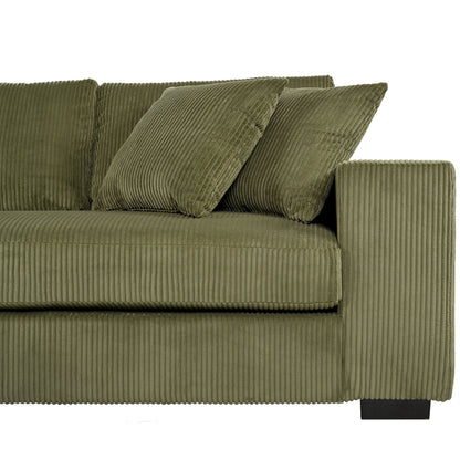 Canapé 3 places moderne et surdimensionné avec porte-gobelets et ports de chargement USB, coussins épais pour le salon