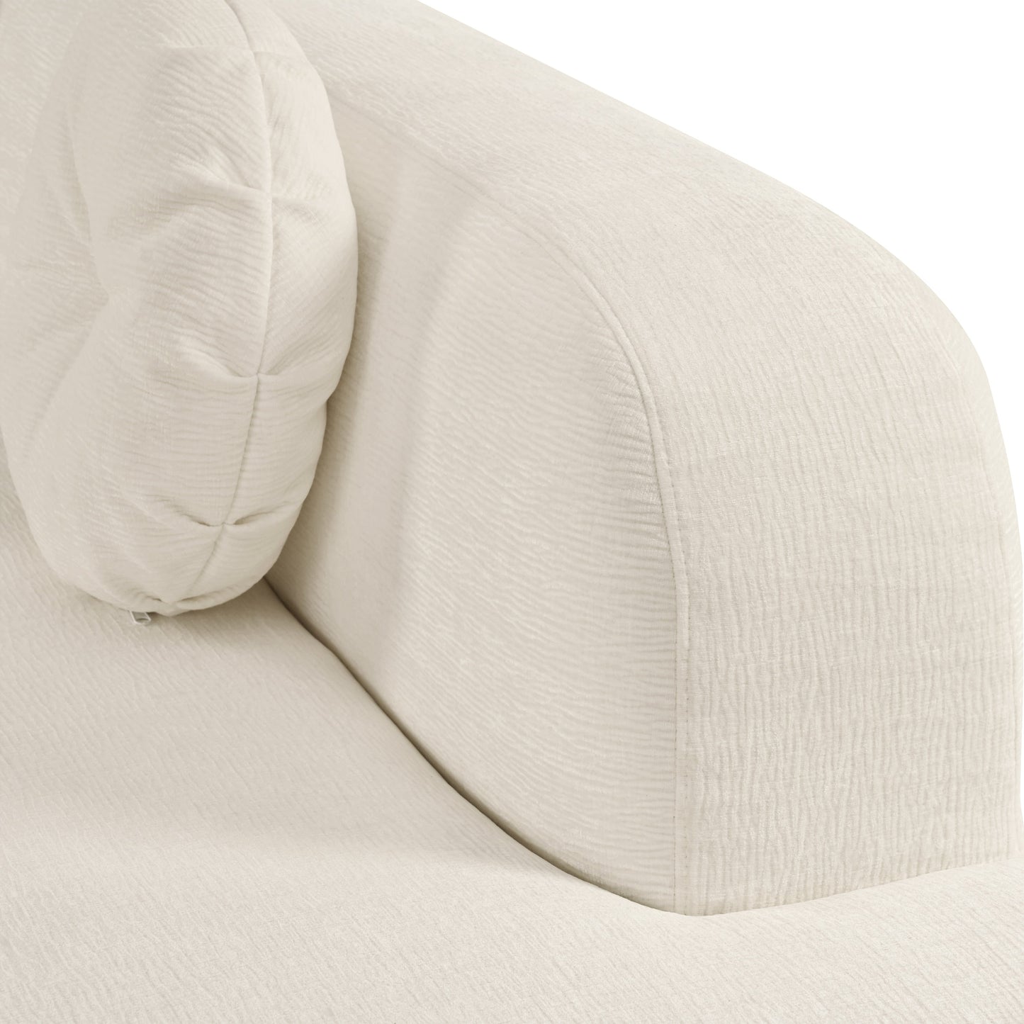 Canapé sectionnel incurvé surdimensionné moderne 4 places avec 3 coussins ronds pour le salon