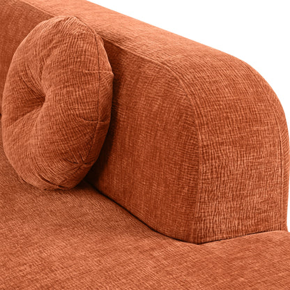 Canapé sectionnel incurvé surdimensionné moderne 4 places avec 3 coussins ronds pour le salon