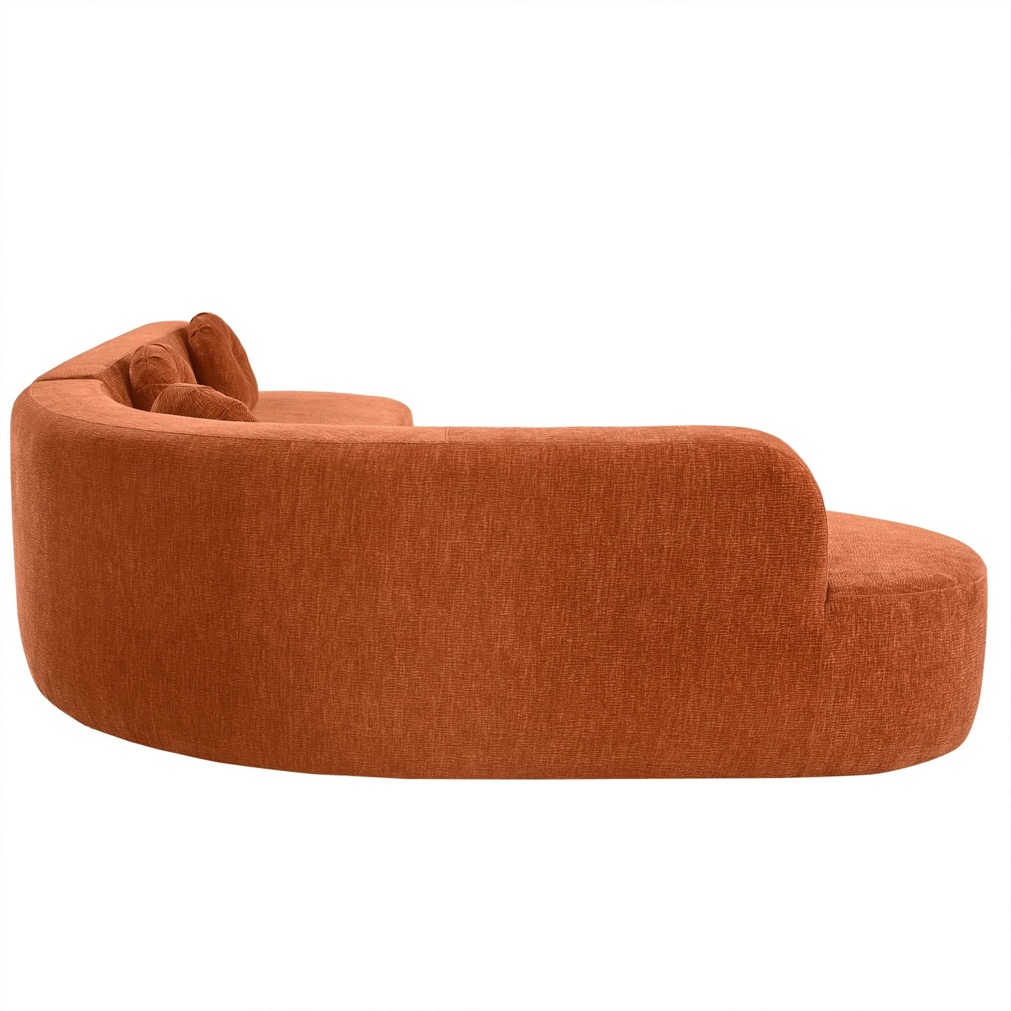 Canapé sectionnel incurvé surdimensionné moderne 4 places avec 3 coussins ronds pour le salon