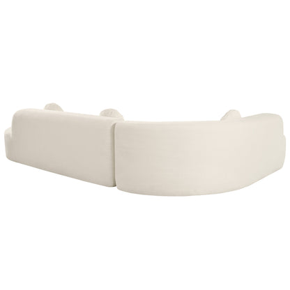 Canapé sectionnel incurvé surdimensionné moderne 4 places avec 3 coussins ronds pour le salon