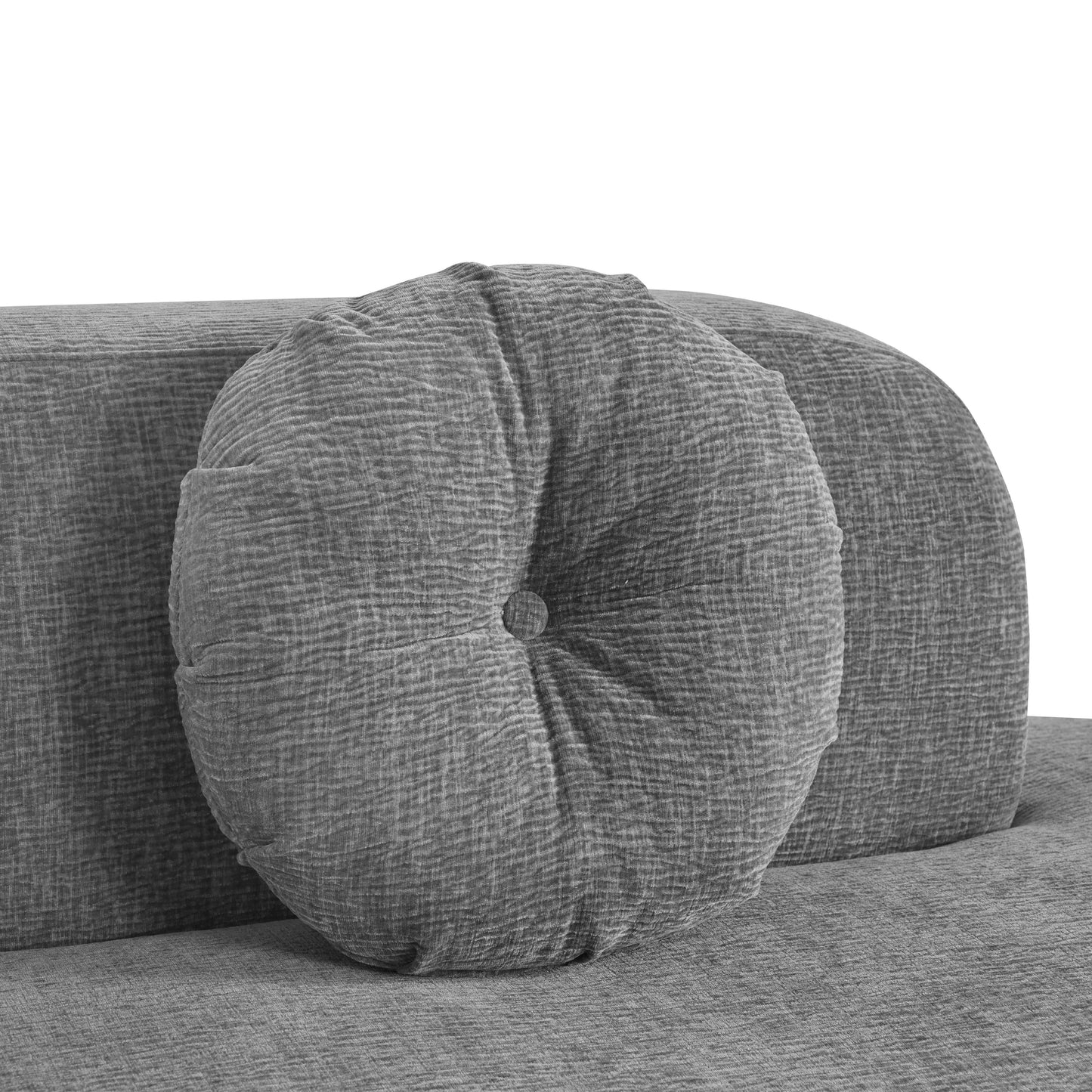 Canapé sectionnel incurvé surdimensionné moderne 4 places avec 3 coussins ronds pour le salon