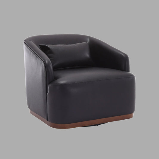 Fauteuil pivotant moderne en polyuréthane, fauteuil d'appoint à 360 degrés pour salon et salon avec base en métal et coussin moelleux