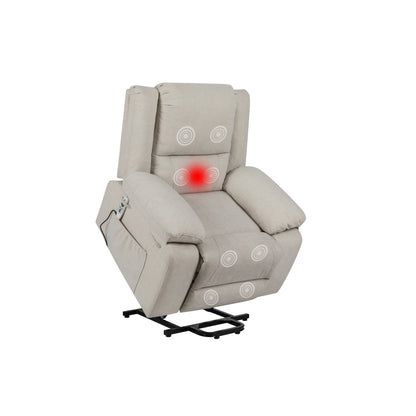 Fauteuil inclinable électrique moderne, canapé chauffant et massant réglable avec rangement latéral, repose-pieds et télécommande