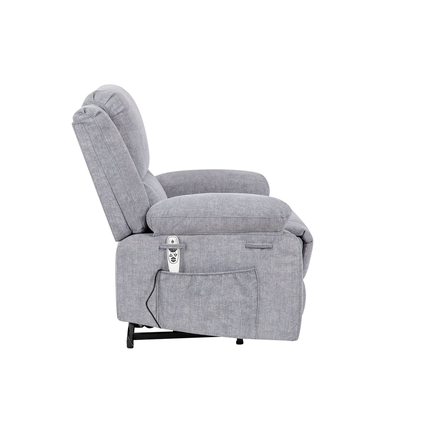 Fauteuil inclinable électrique moderne, canapé chauffant et massant réglable avec rangement latéral, repose-pieds et télécommande