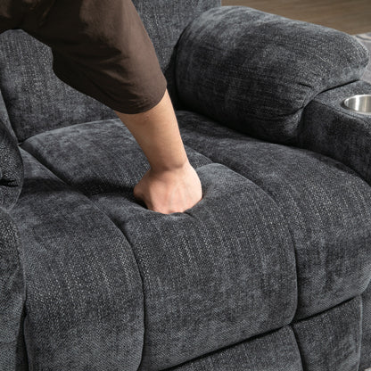 Fauteuil inclinable électrique moderne, fauteuil de massage chauffant, canapé simple rembourré avec deux ports USB et porte-gobelets