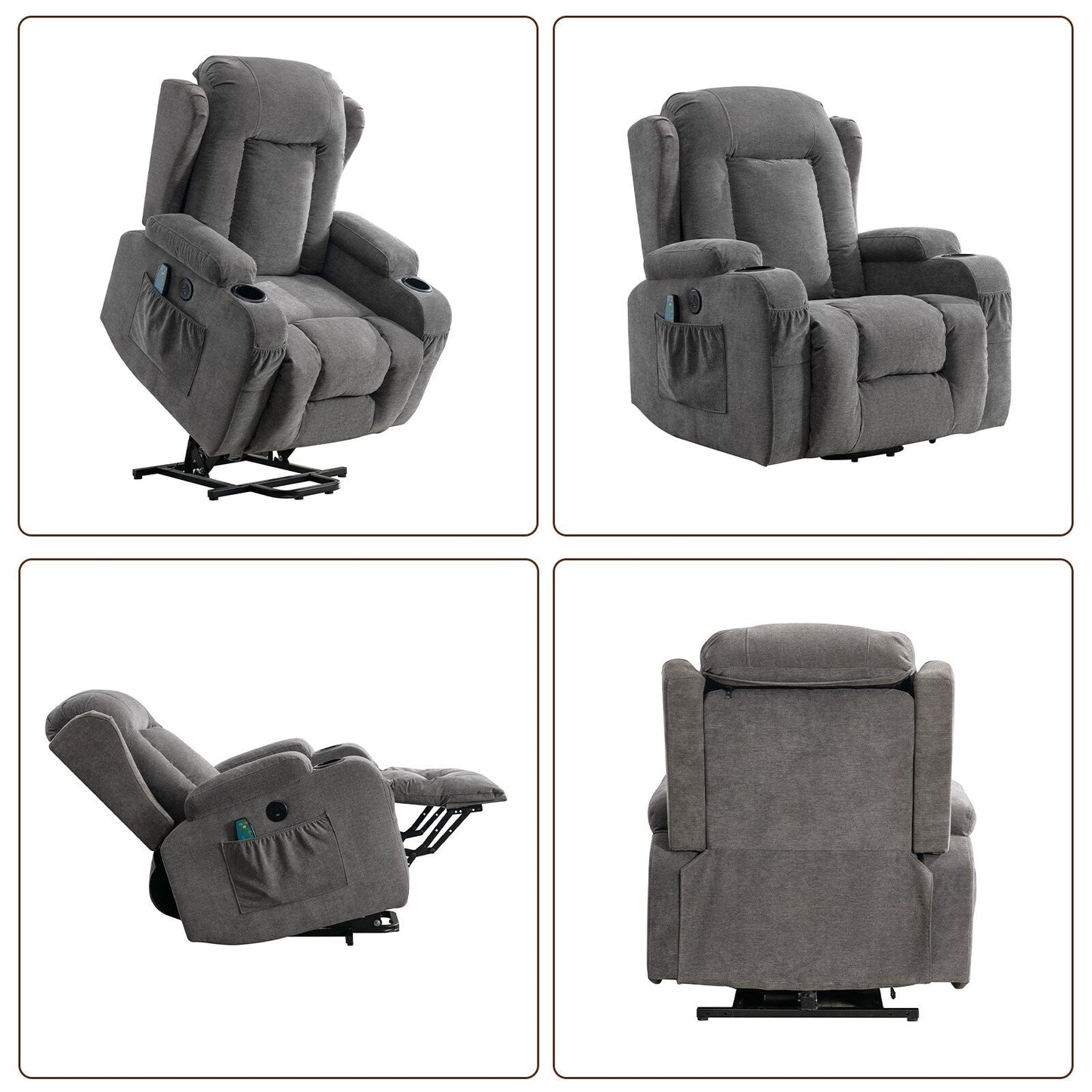 Fauteuil inclinable électrique moderne avec massage thermique et positions infinies