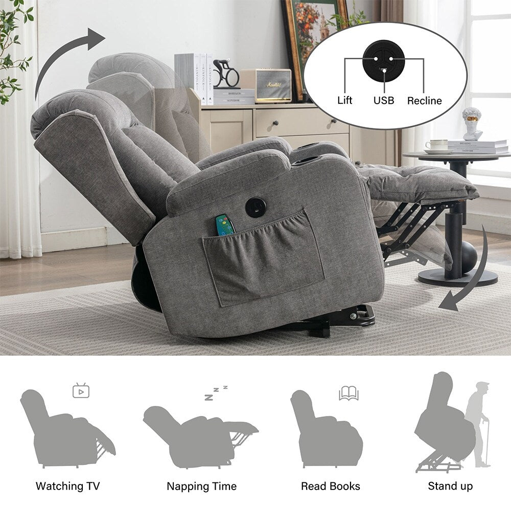 Fauteuil inclinable électrique moderne avec massage thermique et positions infinies