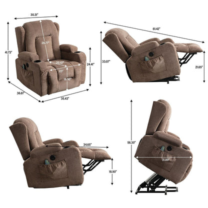 Fauteuil inclinable électrique moderne avec massage thermique et positions infinies