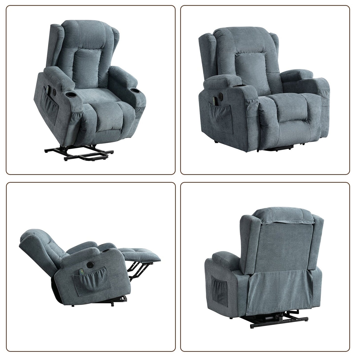 Fauteuil inclinable électrique moderne avec massage thermique et positions infinies