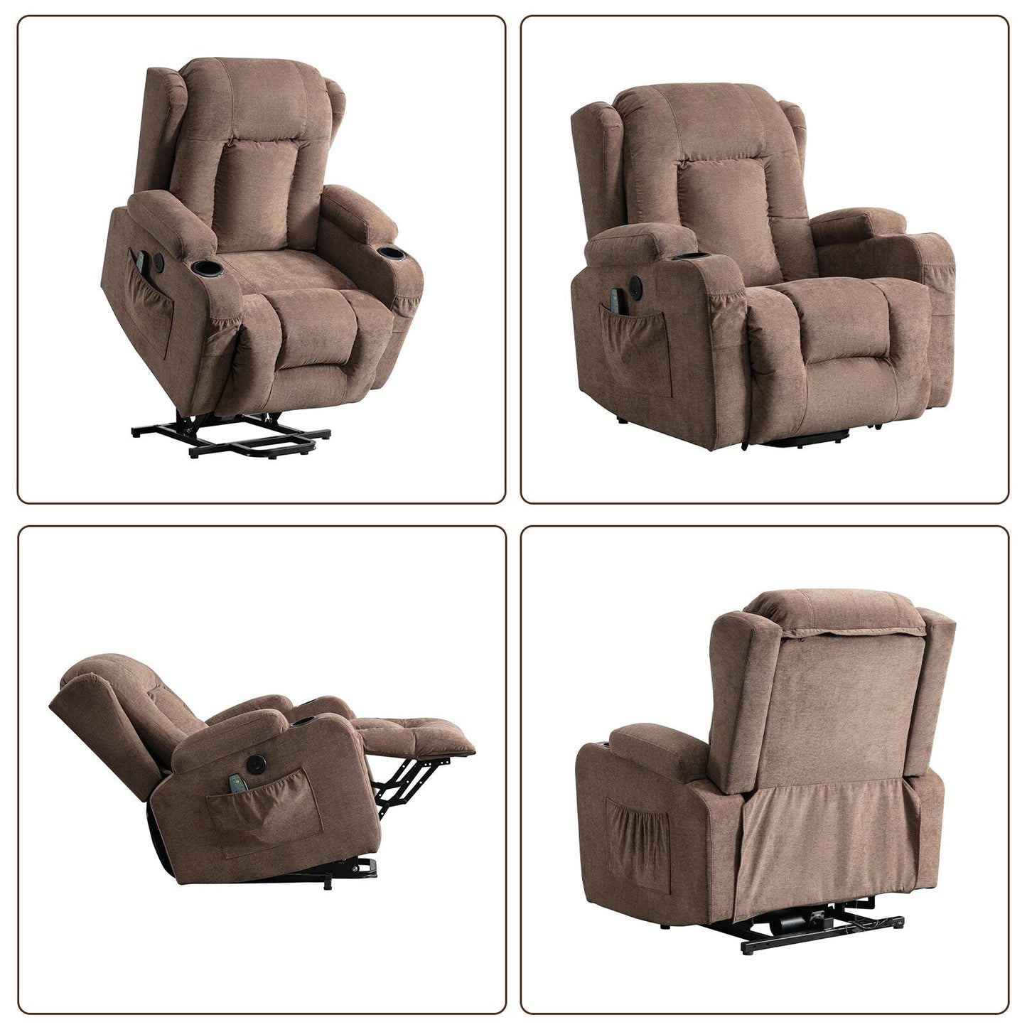 Fauteuil inclinable électrique moderne avec massage thermique et positions infinies