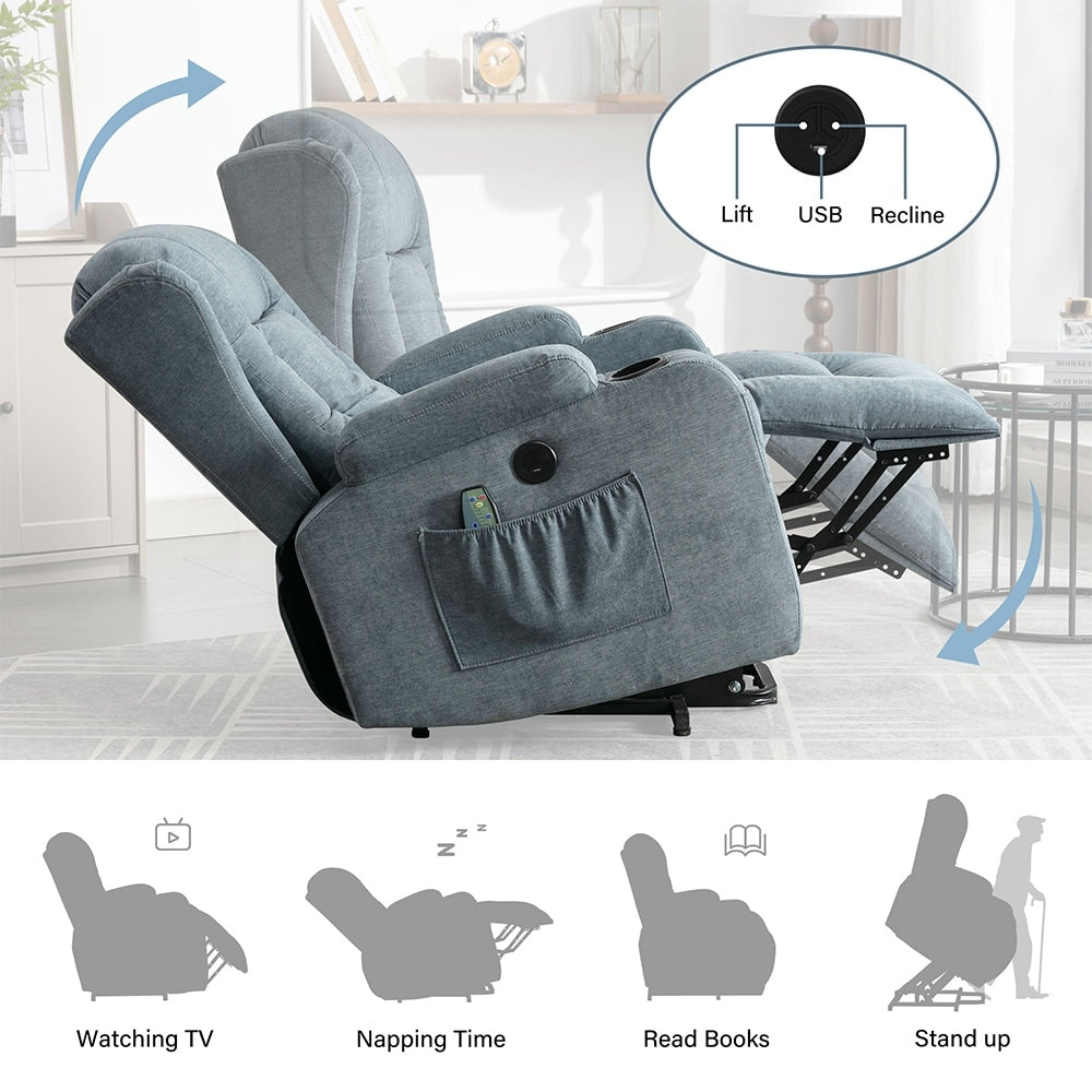 Fauteuil inclinable électrique moderne avec massage thermique et positions infinies