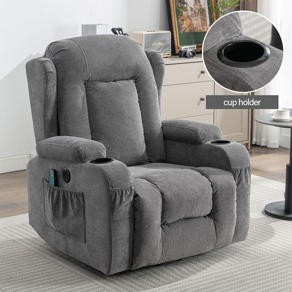Fauteuil inclinable électrique moderne avec massage thermique et positions infinies