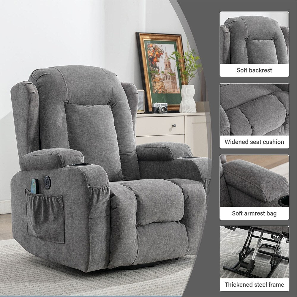 Fauteuil inclinable électrique moderne avec massage thermique et positions infinies