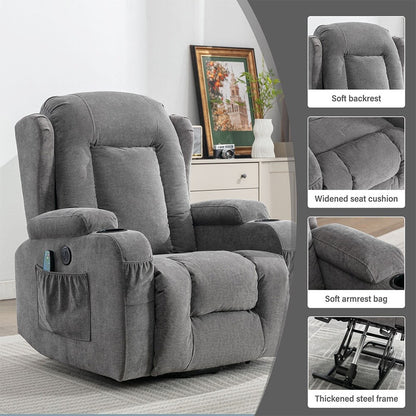Fauteuil inclinable électrique moderne avec massage thermique et positions infinies