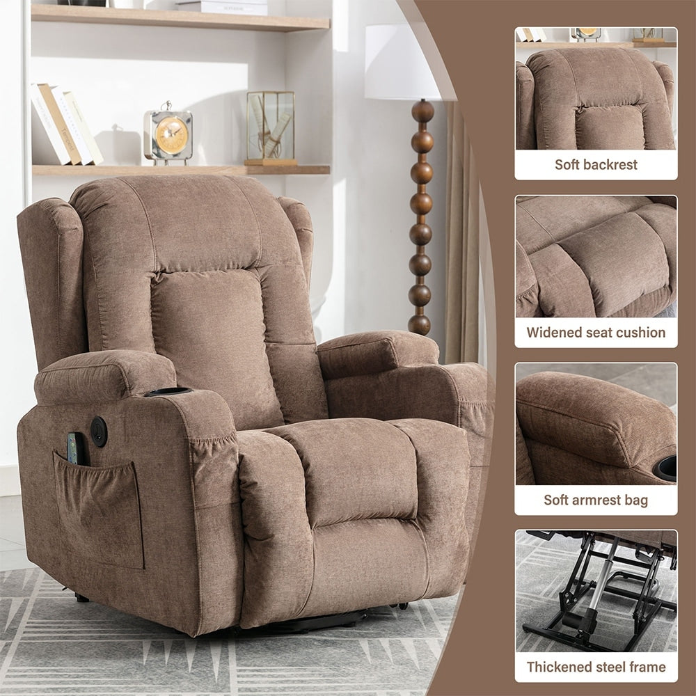 Fauteuil inclinable électrique moderne avec massage thermique et positions infinies