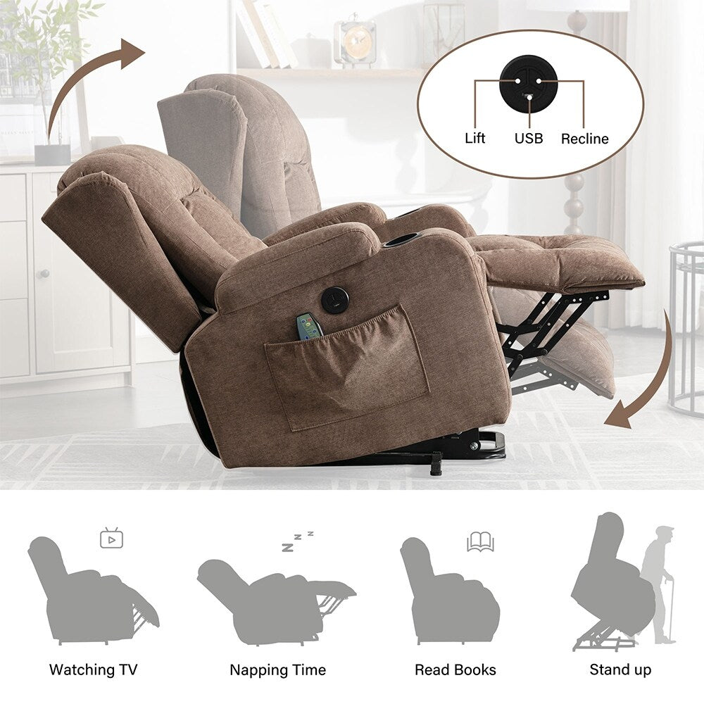 Fauteuil inclinable électrique moderne avec massage thermique et positions infinies
