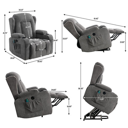 Fauteuil inclinable électrique moderne avec massage thermique et positions infinies