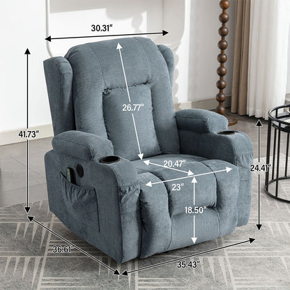 Fauteuil inclinable électrique moderne avec massage thermique et positions infinies