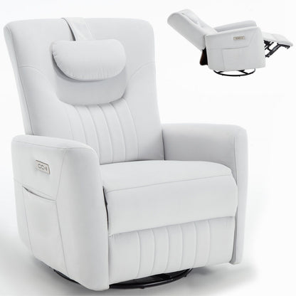 Canapé inclinable électrique moderne, pivotant et réglable, avec ports USB et Type-C, oreiller amovible