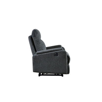 Fauteuil inclinable électrique moderne avec port USB, dossier haut et revêtement facile à nettoyer pour salon ou chambre.