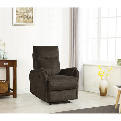 Fauteuil inclinable électrique moderne avec port USB, dossier haut et revêtement facile à nettoyer pour salon ou chambre.