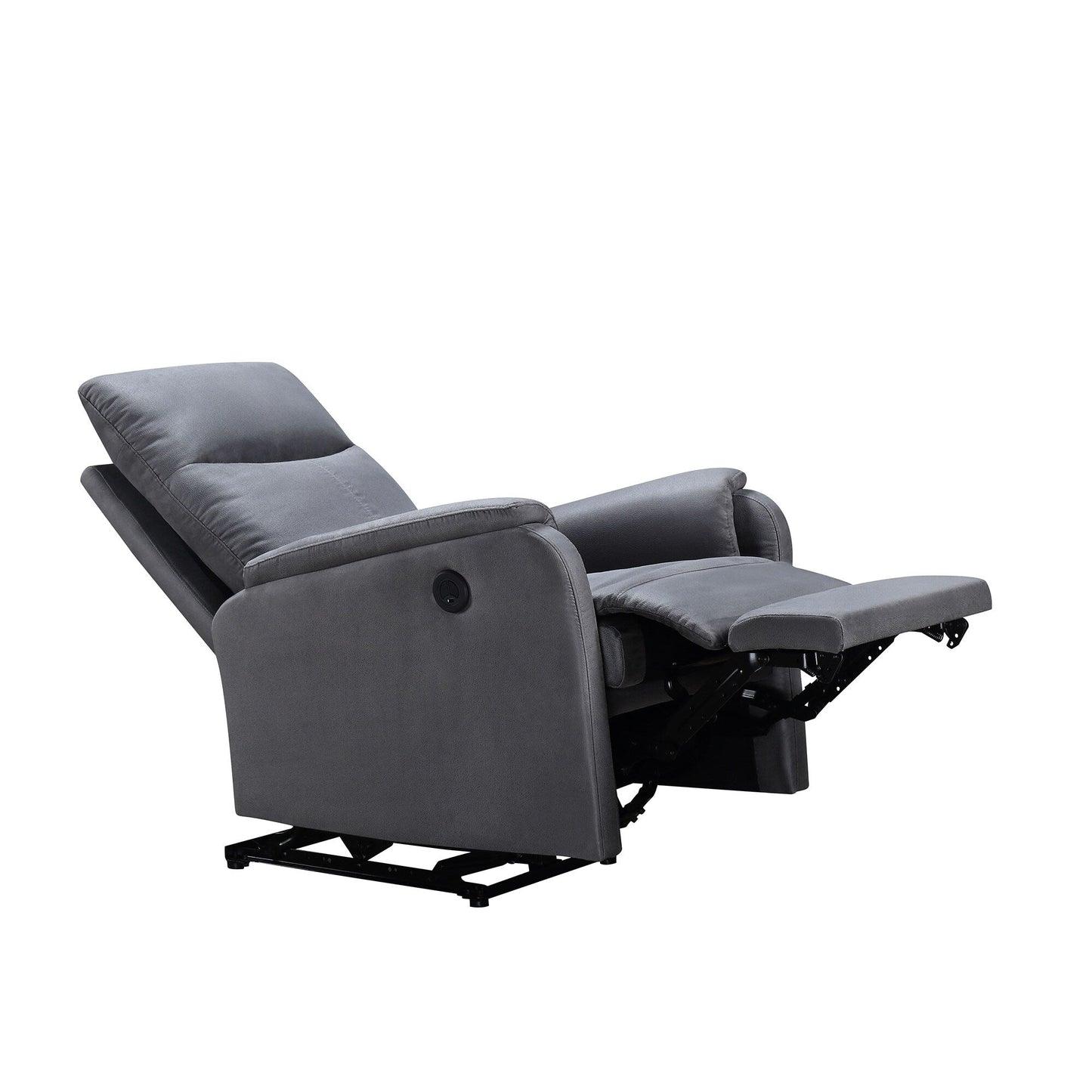 Fauteuil inclinable électrique moderne avec port USB, dossier haut et revêtement facile à nettoyer pour salon ou chambre.