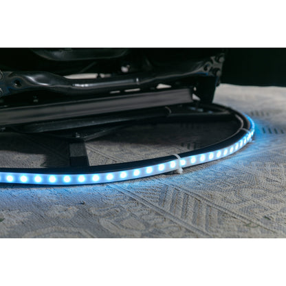 Fauteuil inclinable électrique moderne avec haut-parleur Bluetooth, éclairage LED, ports de chargement USB, repose-pieds rétractable et poches de rangement