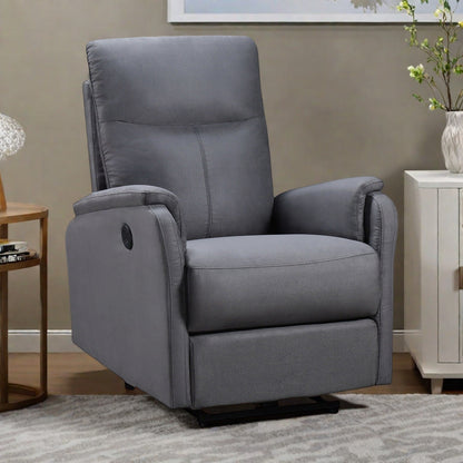 Fauteuil inclinable électrique moderne avec port USB, support complet de la tête et des lombaires, tissu facile à nettoyer
