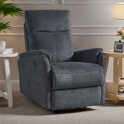 Fauteuil inclinable électrique moderne avec port USB, support complet de la tête et des lombaires, tissu facile à nettoyer