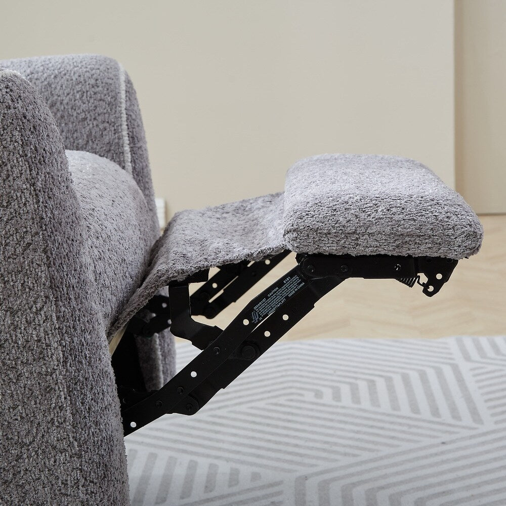 Fauteuil inclinable électrique moderne pivotant simple, fauteuil à bascule rembourré avec port de chargement USB