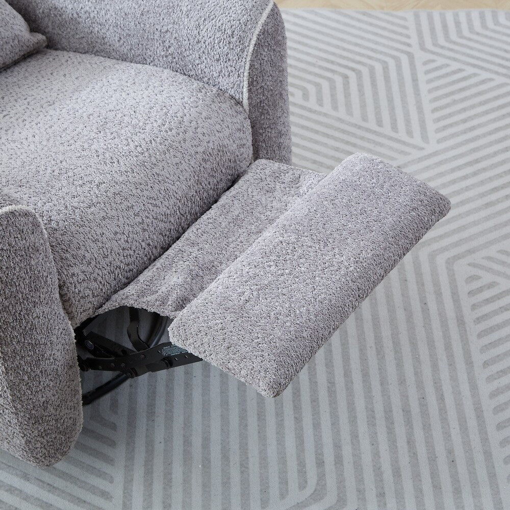 Fauteuil inclinable électrique moderne pivotant simple, fauteuil à bascule rembourré avec port de chargement USB