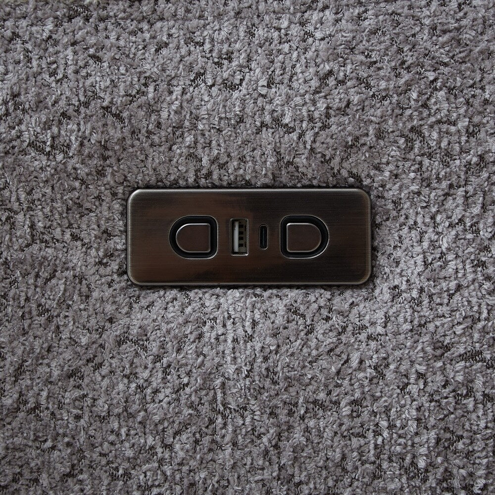 Fauteuil inclinable électrique moderne pivotant simple, fauteuil à bascule rembourré avec port de chargement USB