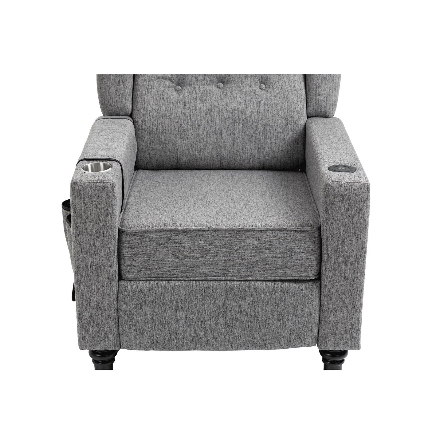 Fauteuil inclinable manuel moderne à dossier bas, siège de cinéma maison, fauteuil de salon à oreilles avec vibrations et chaleur