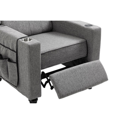 Fauteuil inclinable manuel moderne à dossier bas, siège de cinéma maison, fauteuil de salon à oreilles avec vibrations et chaleur