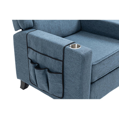 Fauteuil inclinable manuel moderne à dossier bas, siège de cinéma maison, fauteuil de salon à oreilles avec vibrations et chaleur