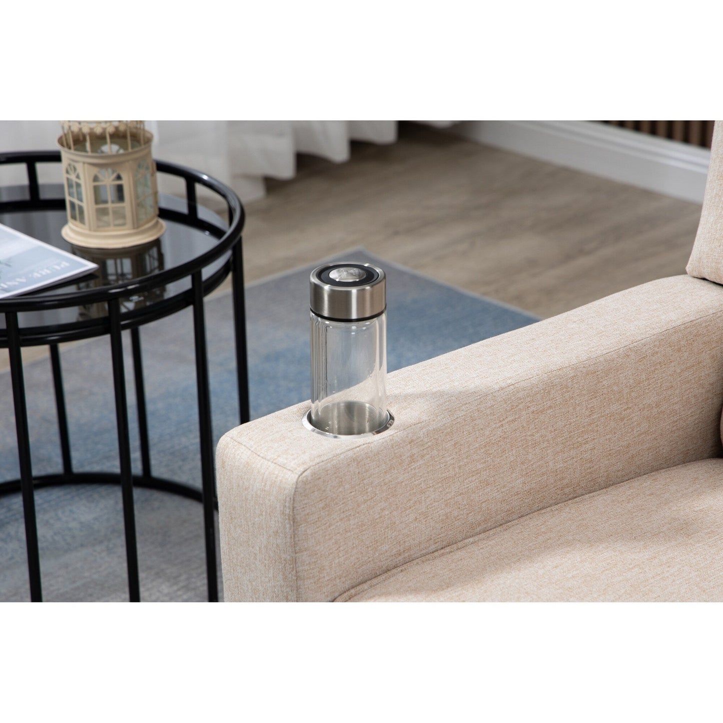 Fauteuil inclinable manuel moderne à dossier bas, siège de cinéma maison, fauteuil de salon à oreilles avec vibrations et chaleur