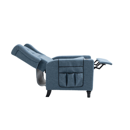 Fauteuil inclinable manuel moderne à dossier bas, siège de cinéma maison, fauteuil de salon à oreilles avec vibrations et chaleur