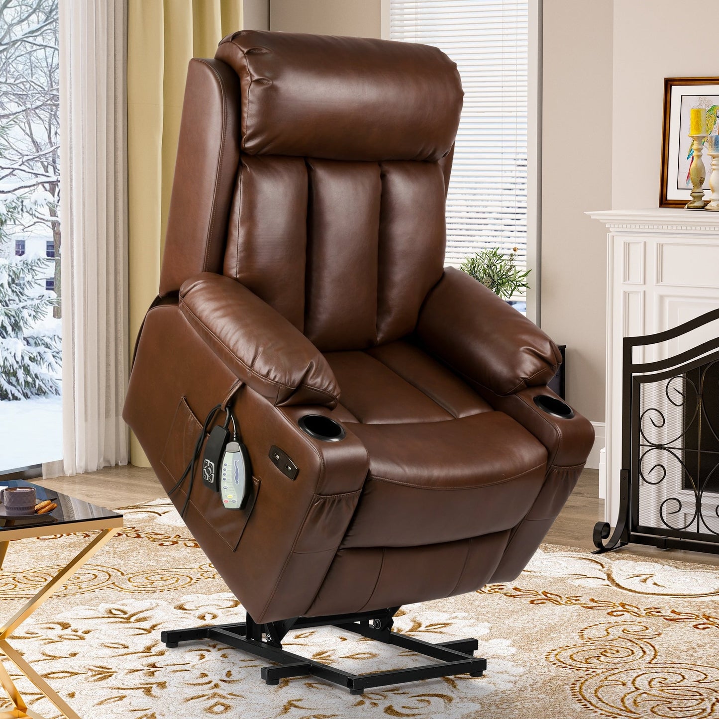 Fauteuil inclinable moderne en similicuir avec massage