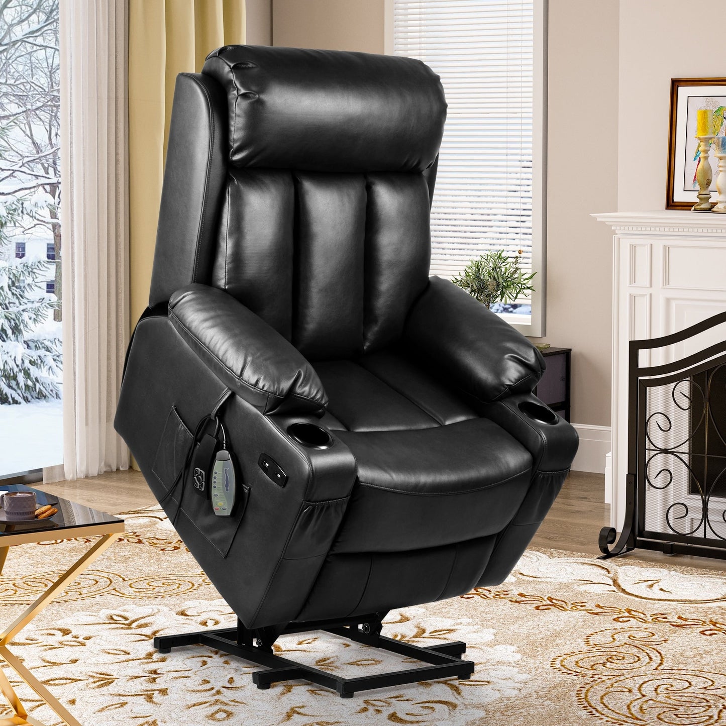 Fauteuil inclinable moderne en similicuir avec massage