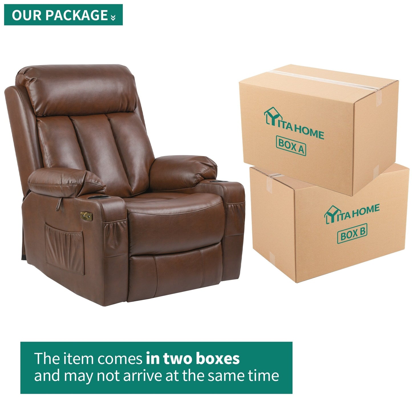 Fauteuil inclinable moderne en similicuir avec massage