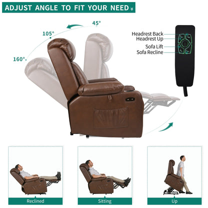 Fauteuil inclinable moderne en similicuir avec massage